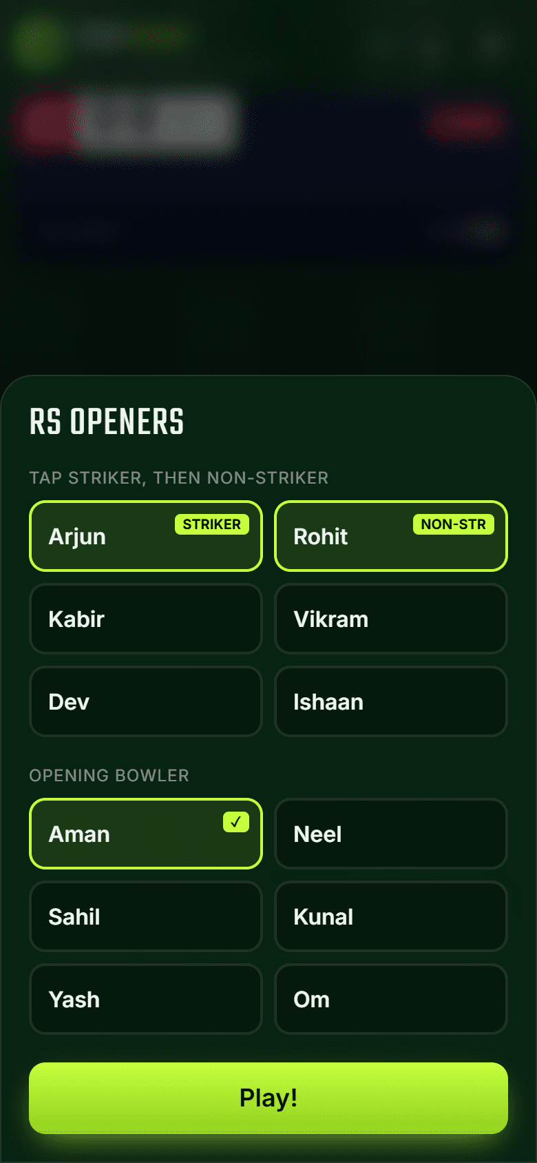 Pick openers and bowler