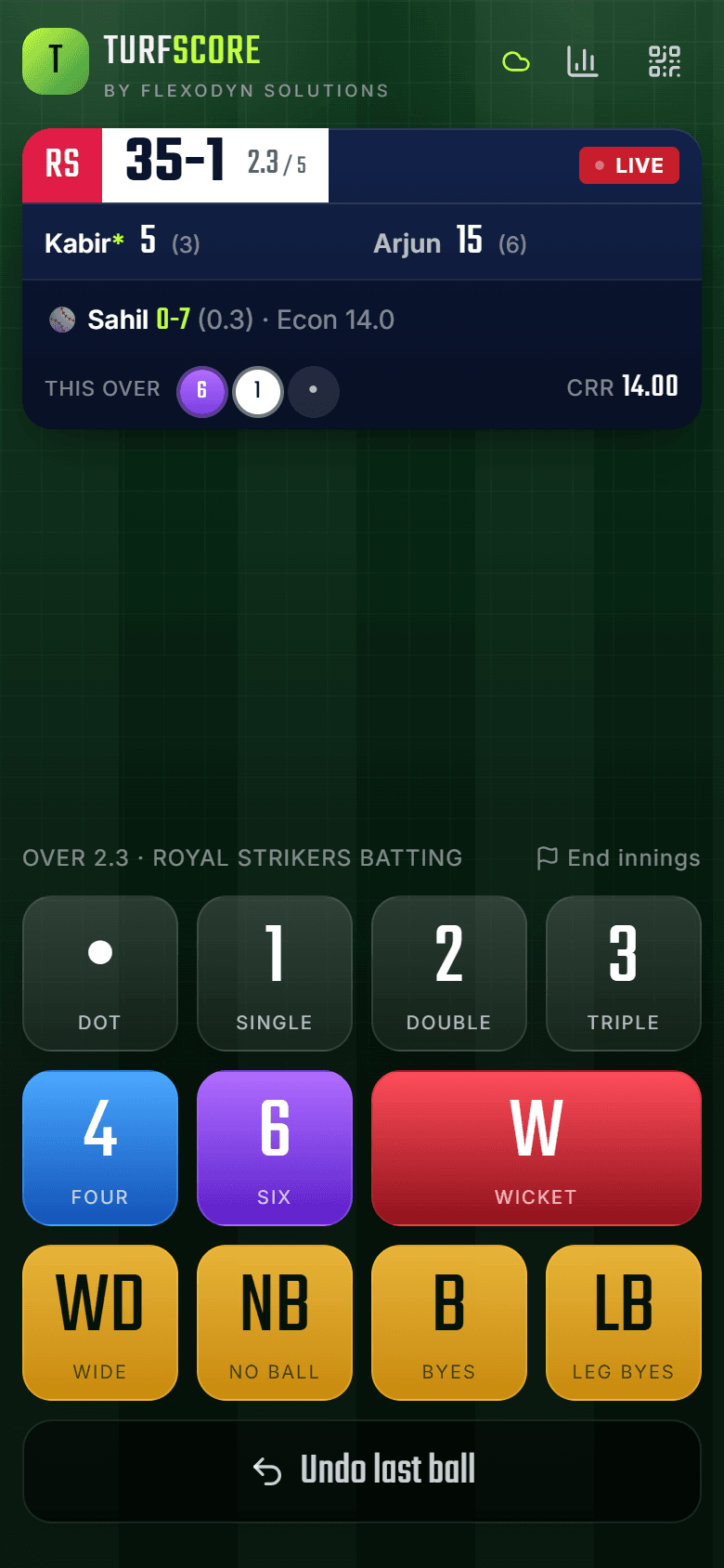 One tap per ball
