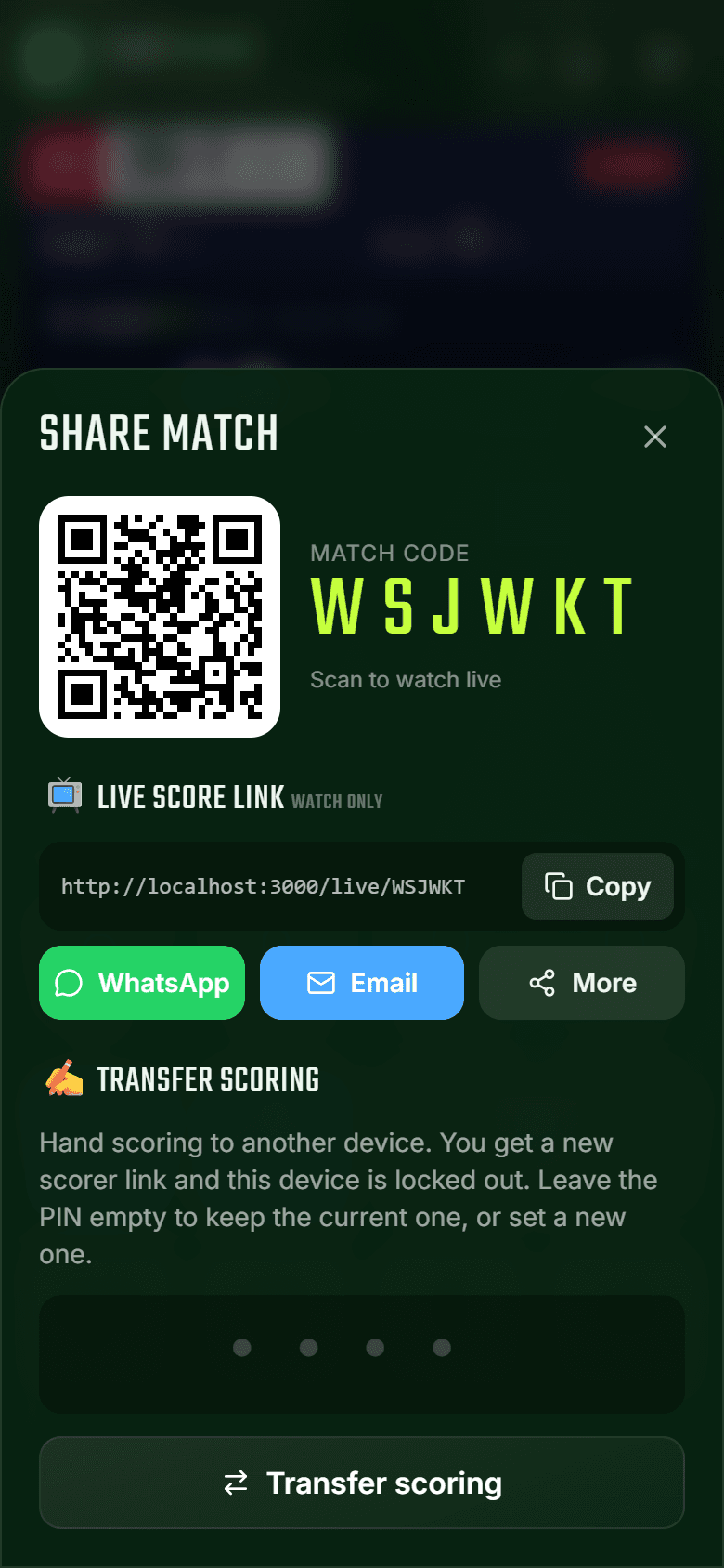 Share the live score